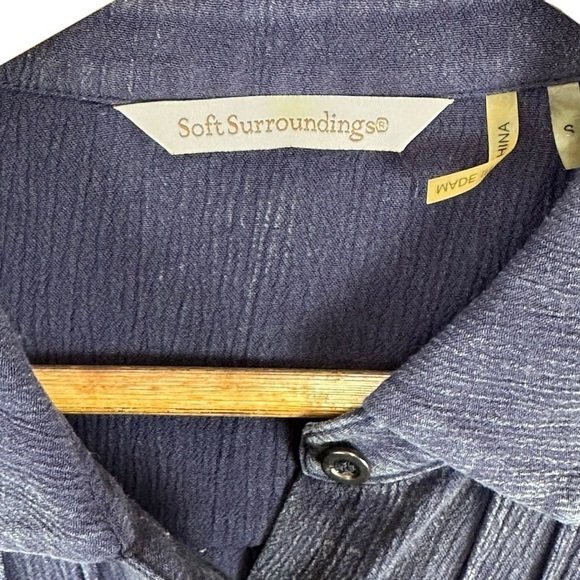 Soft Surroundings Shirt Women's S Blue Long Sleeve Pilgrim Peasant Dress Top - Picture 5 of 7